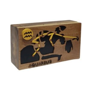 Aquarius Zodiac Hand-carved Puzzle Box - Stash Box Dan