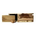 Bear with me with Canadian Flag Hand-carved Puzzle Box - Stash Box Dan