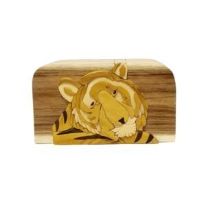 Bengal Tiger Jungle Zoo Hand-Carved Puzzle Box - Stash Box Dan