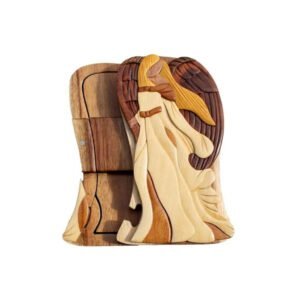 Blonde Angel Hand-Carved Puzzle Box - Stash Box Dan