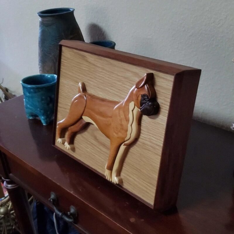 Boxer Hand-Carved Pet Portrait - Stash Box Dan