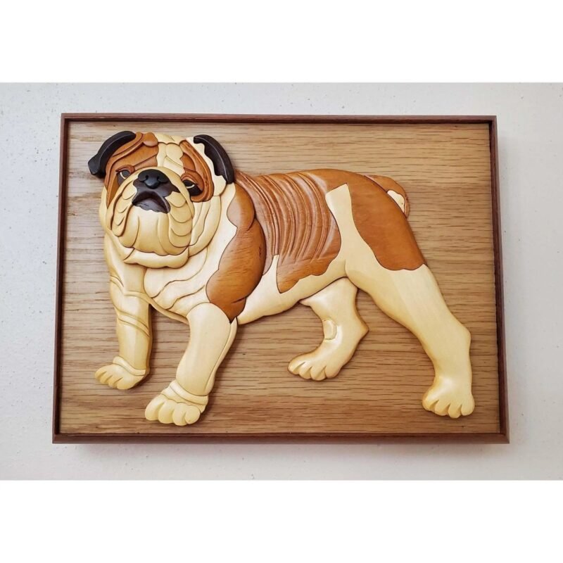 Bulldog Hand-Carved Pet Portrait - Stash Box Dan