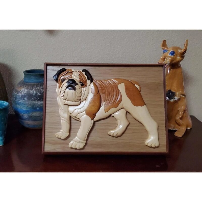 Bulldog Hand-Carved Pet Portrait - Stash Box Dan