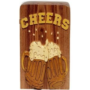 Cheers! Let's Make a Toast Hand-Carved Puzzle Box - Stash Box Dan