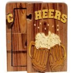 Cheers! Let's Make a Toast Hand-Carved Puzzle Box - Stash Box Dan