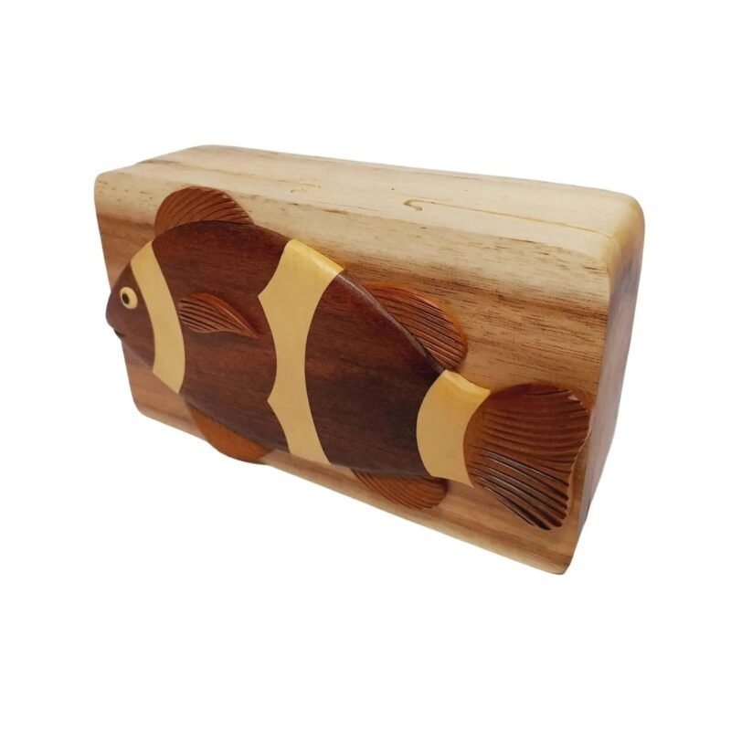 Clownfish Hand-Carved Puzzle Box - Stash Box Dan