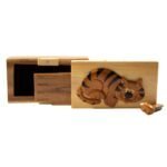 Crazy Cat Hand-Carved Puzzle Box - Stash Box Dan