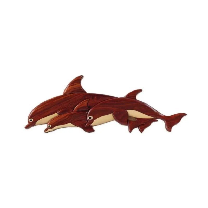 Dolphin Family Hand-Carved Wall Art - Stash Box Dan