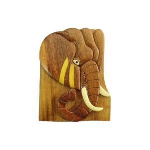 Elephant Head Hand-Carved Puzzle Box - Stash Box Dan