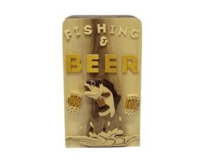 Fishing and Beer Hand-carved Puzzle Box - Stash Box Dan