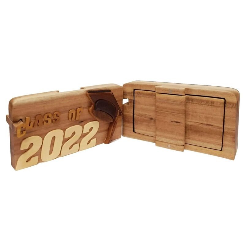 Graduation Class of 2022 Hand-Carved Puzzle Box - Stash Box Dan