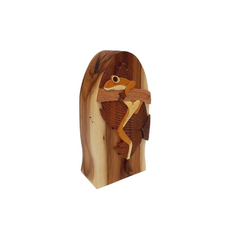 Hanging Coqui Tree Frog Hand-Carved Puzzle Box - Stash Box Dan