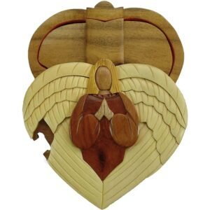 Heart Angel of Love Church Hand-Carved Puzzle Box - Stash Box Dan