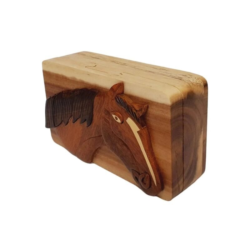 Horse Head Hand-Carved Puzzle Box - Stash Box Dan