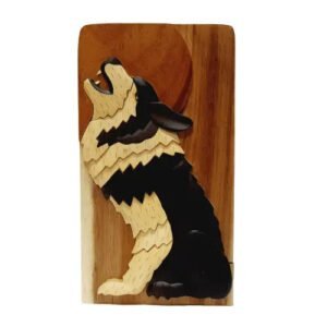 Howl at the Moon Hand-carved Puzzle Box - Stash Box Dan