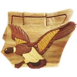 Hunting Mallard Duck Hand-Carved Puzzle Box - Stash Box Dan