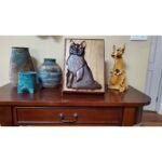 Maine Coon Black Cat Hand-Carved Pet Portrait