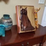 Maine Coon Black Cat Hand-Carved Pet Portrait