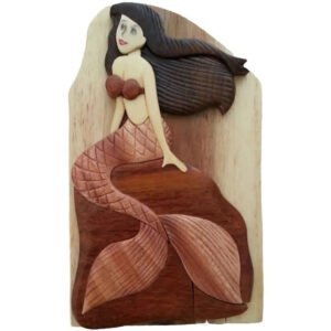 Mermaid Hand-Carved Puzzle Box