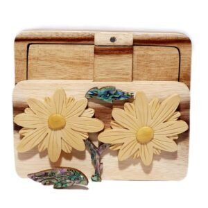 Mother of Pearl Daisies Hand Carved Puzzle Box