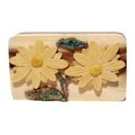 Mother of Pearl Daisies Hand Carved Puzzle Box