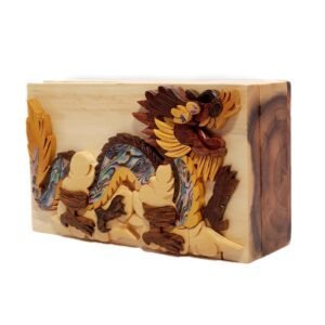 Mother of Pearl Dragon Hand-Carved Puzzle Box