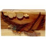 Mother of Pearl Soaring Eagle Hand-Carved Puzzle Box