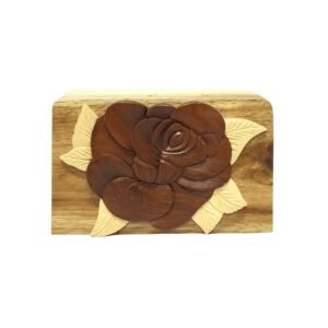 Mother's Love Rose Flower Hand-Carved Puzzle Box