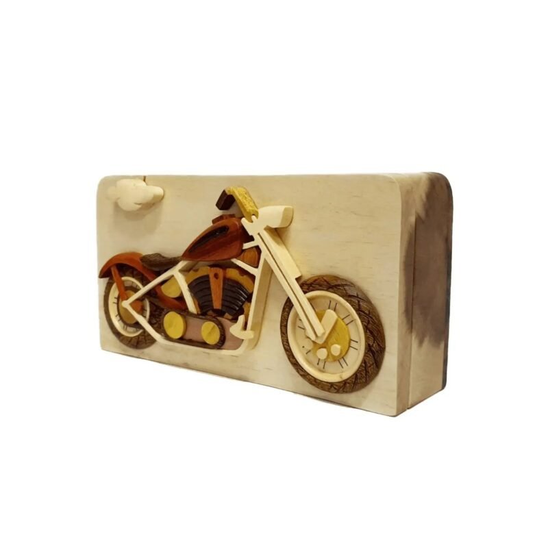 Motorcycle Bike Hand-Carved Puzzle Box