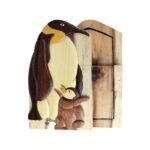 Arctic Sea Life Penguin and Baby Hand-Carved Puzzle Box