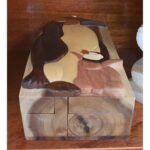 Arctic Sea Life Penguin and Baby Hand-Carved Puzzle Box