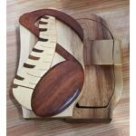 Piano Keys and Music Notes Hand-Carved Puzzle Box