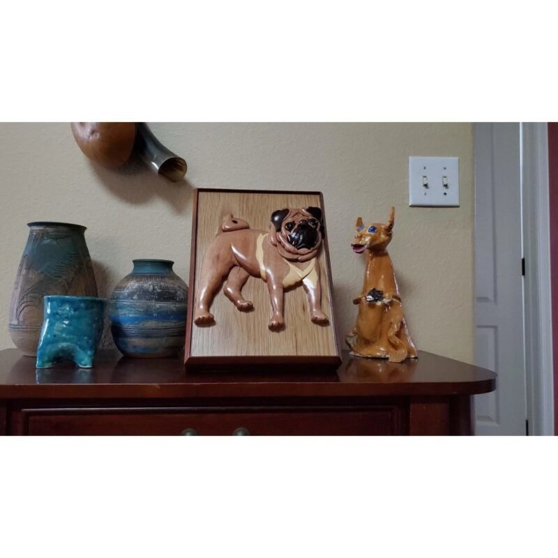 Pug Hand-Carved Pet Portrait