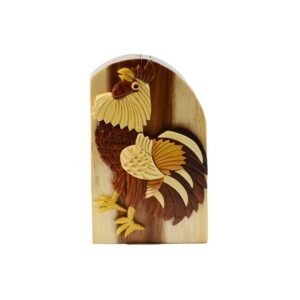 Rooster Chicken Little Hand-Carved Puzzle Box