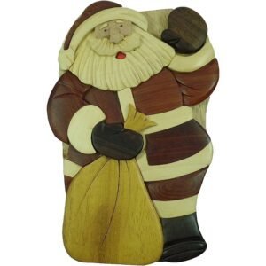 Santa Claus Christmas Hand-Carved Puzzle Box - Stash Box Dan