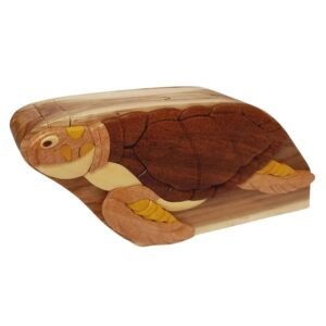 Sea Turtle Hand-Carved Puzzle Box - Stash Box Dan