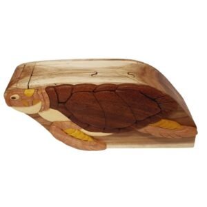 Sea Turtle Hand-Carved Puzzle Box - Stash Box Dan