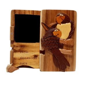 Two Parrots in The Rainforest Hand-Carved Puzzle Box - Stash Box Dan