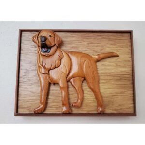 Yellow Labrador Retriever Yellow Lab Hand-Carved Pet Portrait - Stash Box Dan